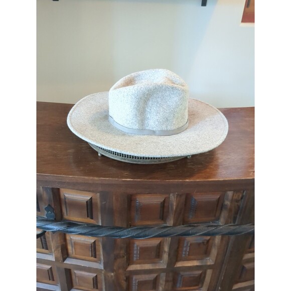 NWT Brixton Hat Tillys Womens Emma Wool Felt Fedora Hat Light Gray OS One Size main image 11